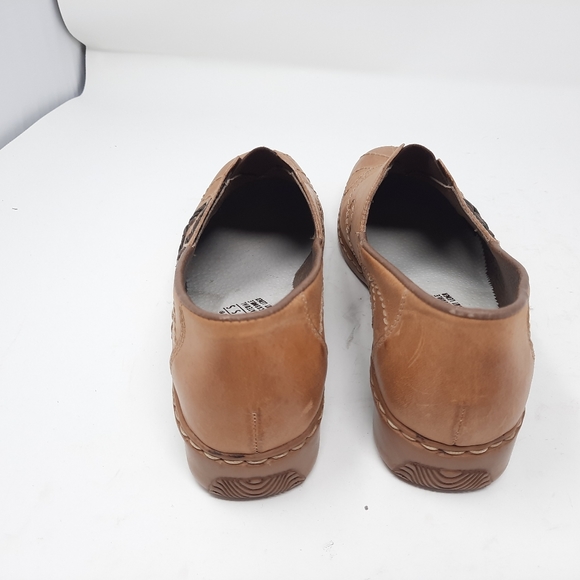 REIKER Brown Leather Slip On Shoes Flats Sandals - Picture 4 of 6